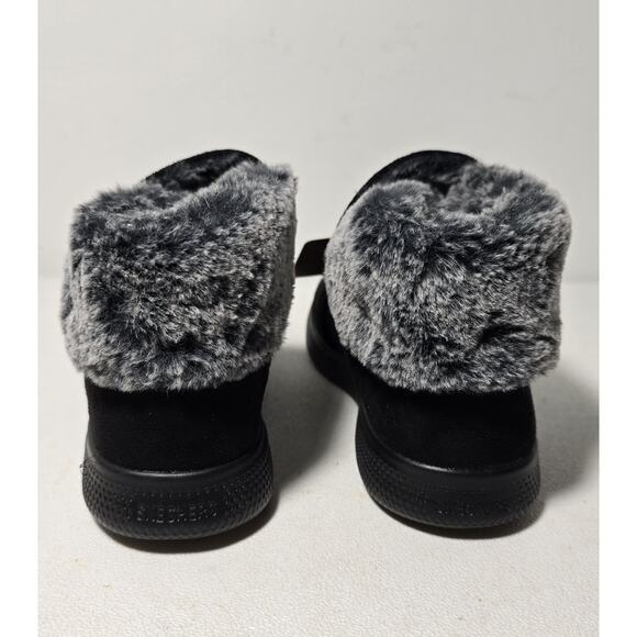 Skechers Campfire Slipper Boots Faux Fur Ankle Black Size 8 - Picture 7 of 9